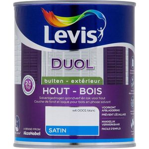 Levis Duol - Hout Buiten - Primer & Lak - Satin - Wit - 0.75L