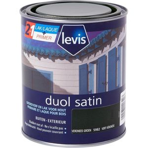 Levis Duol - Hout Buiten - Primer & Lak - Satin - Veronees Groen - 0.75L