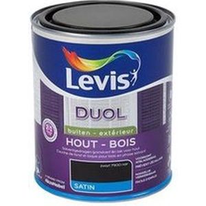 Levis Duol - Hout Buiten - Primer & Lak - Satin - Zwart - 0.75L