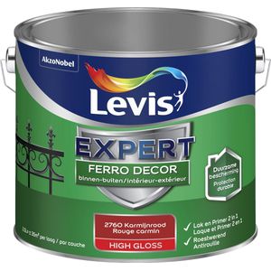 Levis Expert - Ferro Decor - Hoogglans - Karmijnrood - 2.5L