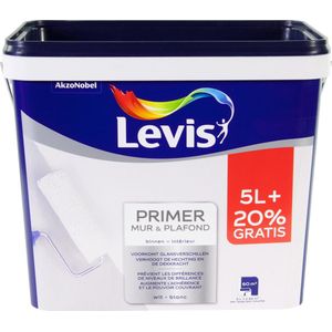 Levis - Primer Muur & Plafond - Wit - 6L - 5+1L Gratis