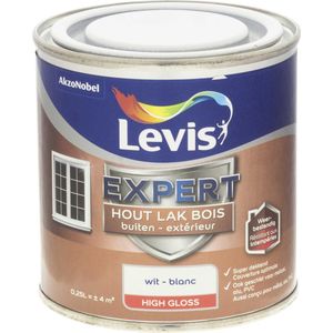 LevisExpert Hout Lak Buiten High Gloss - Wit - 0,25 L