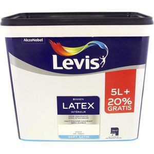 Levis Latex Binnen - Soft Satin - Wit - 6L - 5+1L Gratis