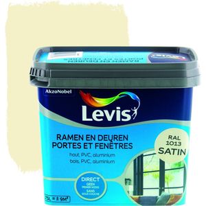 Levis Opfrisverf - Ramen en Deuren Verf - Satin - Ral 1013 - Oyster White - 0.75L