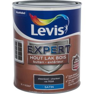 Levis Expert Hout Lak Buiten Satin - Steenkool - 1 L