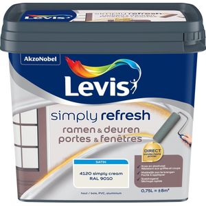 Levis Simply Refresh Ramen en Deuren Satin - Simply Cream (RAL9010) - 4120 - 0,75 L