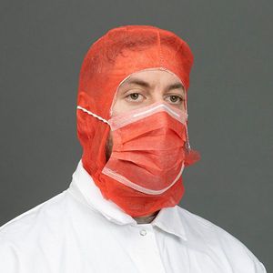 HY@PRO - Non Woven Beschermkap - Rood - Met Mondmasker - 2-laags - 50 Stuks