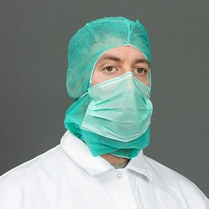 HY@PRO - Non Woven Beschermkap - Groen - Met Mondmasker - 2-laags - 50 Stuks