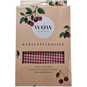 WOW - Kersenpitkussen - Rood-Wit - Katoen - 20x30cm