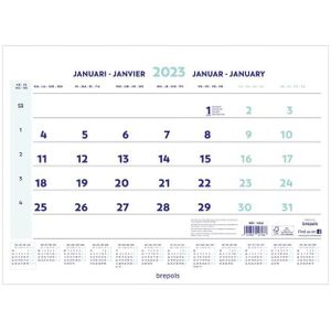 Brepols - Maandkalender 2024 - 46x31cm - Overzichtelijk - Stijlvol Design
