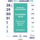 Brepols Optivision wand-week kalender 2025 met extra grote cijfers en letters