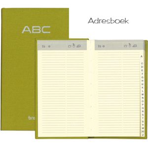 Brepols - Notaphone Nature - Adresboek - Limoen - 128 Blz - 24 Tabs ABC