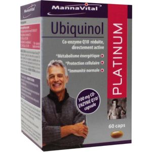 Mannavital Ubiquinol Platinum Caps 60 - Actieve Co-enzym Q10 voor Energie en Immuunsysteem