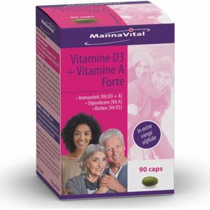 Mannavital Vitamine D3 + vitamine A forte  90 capsules