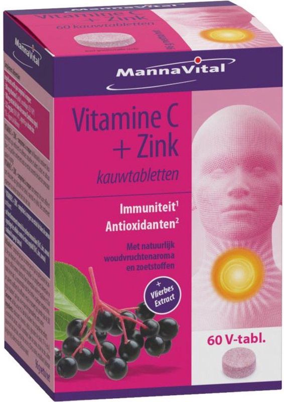 Mannavital Vitamine C plus zink 60 tabletten