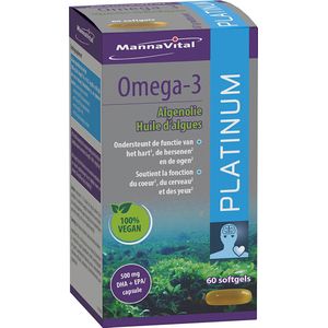 Mannavital Omega-3 algenolie platinum 60 Softgels