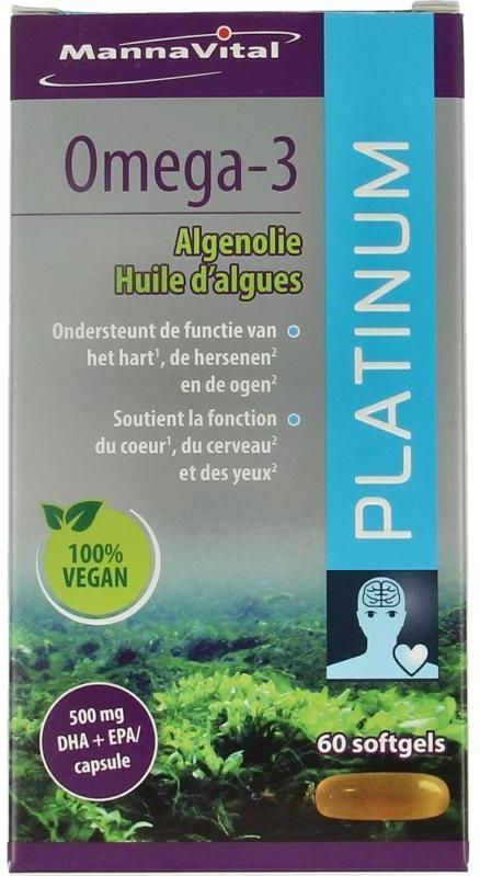 Mannavital Omega-3 algenolie platinum 60 Softgels