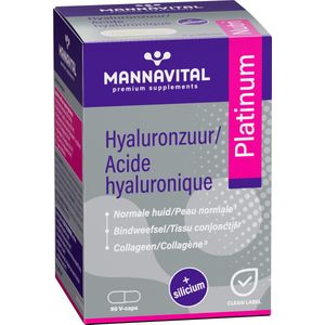 Mannavital - Hyaluronzuur Platinum - Multivitaminen - 250 mg - 80 mg Vitamine C