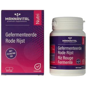 Mannavita - Gefermenteerde Rode Rijst - Kruidenpreparaat - 187 mg - 30 Capsules