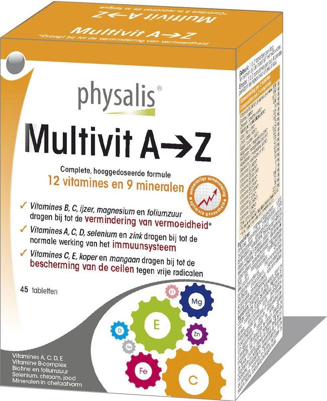 Physalis Supplementen Multivit A-Z Tabletten 45Tabletten