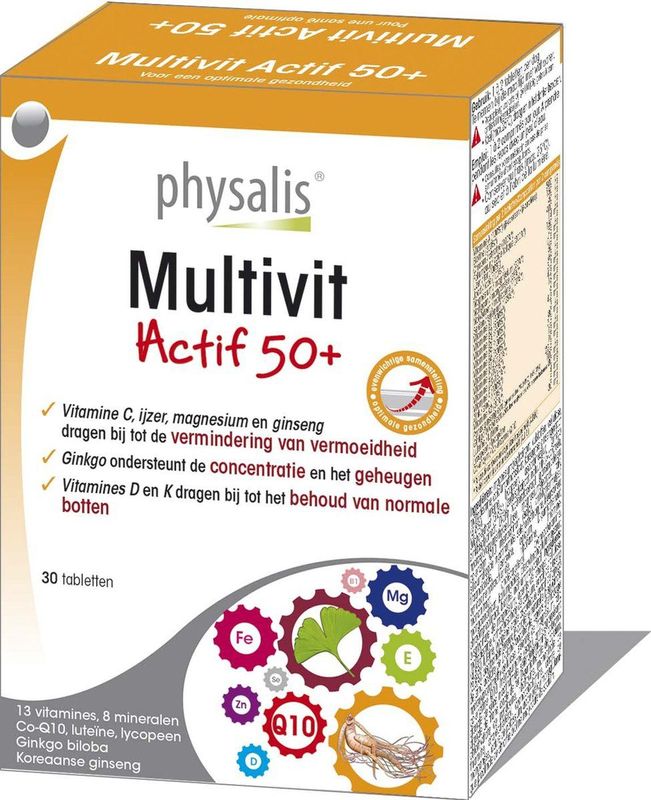 Physalis Multivitamine actif 50+ 30 tabletten