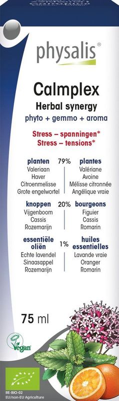 Physalis - Calmplex bio - Kruidenpreparaat - Valeriaan en Cassis - 100ml