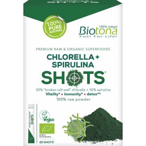 Biotona Chlorella spirulina shots 2.2 gram bio 20 stuks