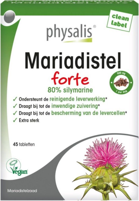 Physalis - Mariadistel Forte - Antioxidanten - 500mg - Extract van Mariadistel