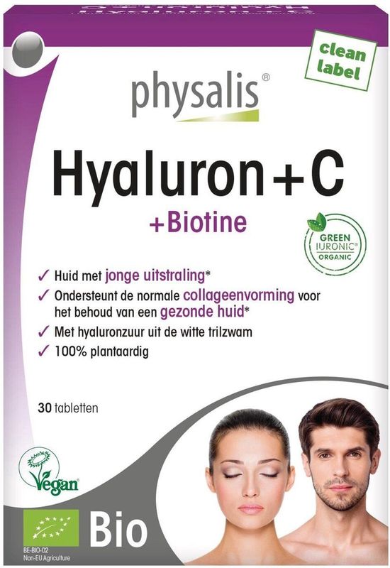 Vitamine C - Hyaluron + C Bio - Natuurlijke Ingrediënten - 30 Capsules