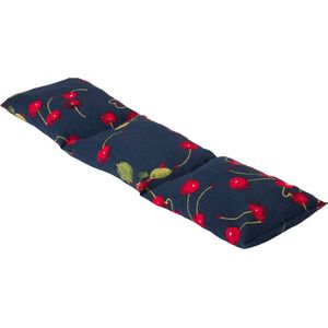 Kersenpitkussen Langwerpig Cervico - 52 x 13cm - Blauw met Kersen