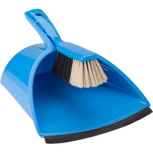 Stoffer & Blik met Grote Opvangbak - Blauw