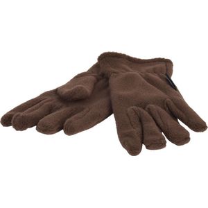 P&T Handschoenen Kinderen - Micro Fleece - Donker Bruin - 7-8j