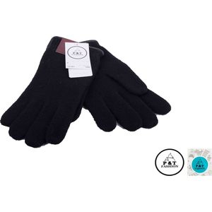 P&T Heren Handschoenen - Wol - Zwart - Maat 8,5