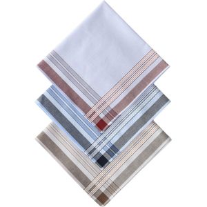 D&L Heren Zakdoeken - Dikkere kwaliteit - Effen met Rand - 12 Stuks - Katoen - Gesatineerd