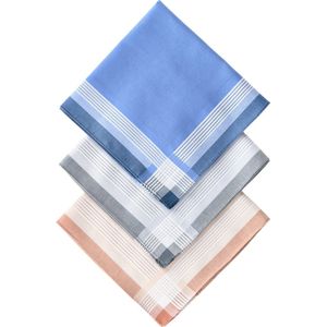 D&L Heren Zakdoeken - Effen Donker met Rand - 12 Stuks - Katoen - Gesatineerd