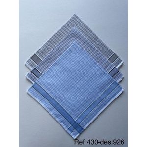 D&L Heren Zakdoeken - Licht Ruitjes Motief - 12 Stuks - Katoen - Gesatineerd