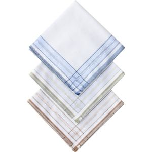 D&L Heren Zakdoeken - Effen met rand - 12 Stuks - Katoen - Dik Gesatineerd