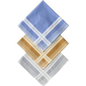 D&L Heren Zakdoeken - Effen - 12 Stuks - Katoen - Dik Gesatineerd