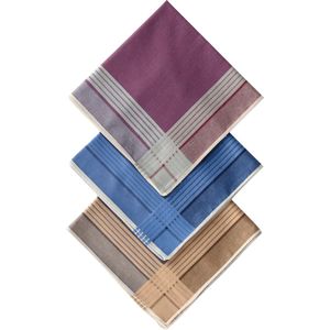 D&L Heren Zakdoeken - Effen donker - 12 Stuks - Katoen - Dik Gesatineerd