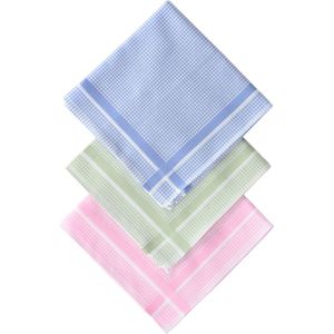 D&L Dames Zakdoeken - Geruit - 12 Stuks - Katoen - Gesatineerd