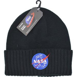 NASA Beanie Muts - zwart- Nasa logo - Unisex - one size