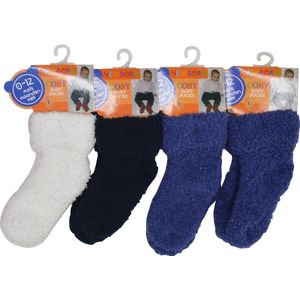 Zachte baby jongens sokjes - 0/12 maanden - 4 kleuren - cosy kousen - ideaal kraamgeschenk