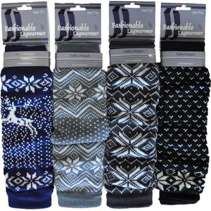 Dames beenwarmers / legwarmer - 6 paar - fantasie winter - one size