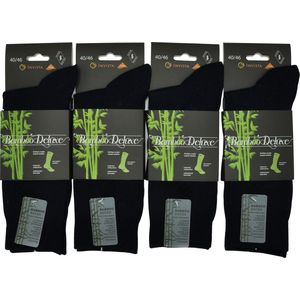 Heren Bamboe sokken - Extra Kwaliteit - met Invista Lycra - 4 paar - mannen maat 40-46 - kleur: donker blauw/marine