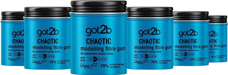 Got2b - Men - Chaotic Fibre Haar Gum - Haarstyling - Voordeelverpakking - 6 x 100 ml