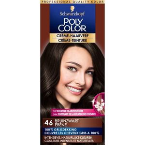 3x Poly Color Crème Permanente Haarverf 46 Bruin Zwart 90 ml