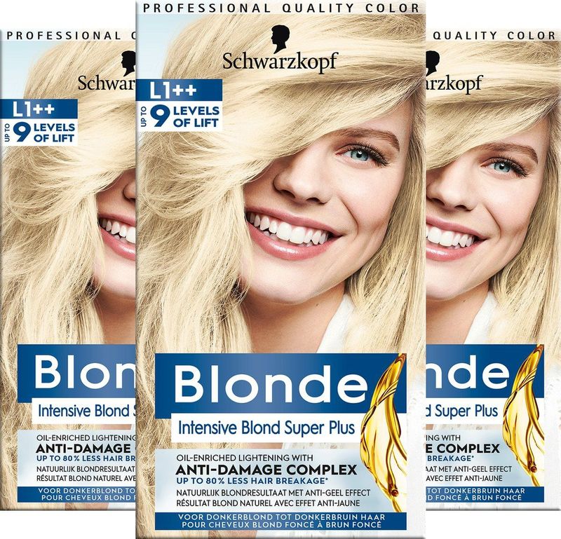 Schwarzkopf Blonde Intensive Blond Super Plus - 3 stuks - Voordeelverpakking