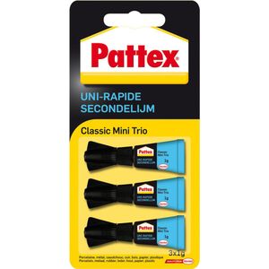 Pattex Mini-Trio 3x1 g Secondelijm Superlijm | Alleslijm & Multilijm voor alle Toepassingen | Seconde Lijm voor Universeel Gebruik.