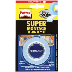 Plakband pattex super montage 20kg dz binnen | 12 stuks
