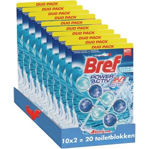Bref Power Active Toiletblok - Ocean - WC Blokjes Voordeelverpakking - 10 x 2 Stuks